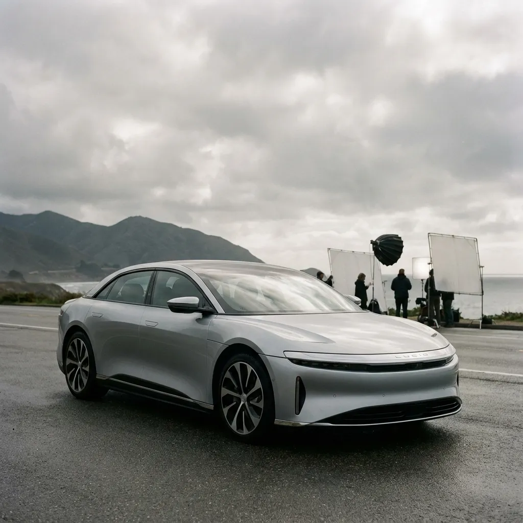 Auto unter bewölktem Himmel fotografieren
